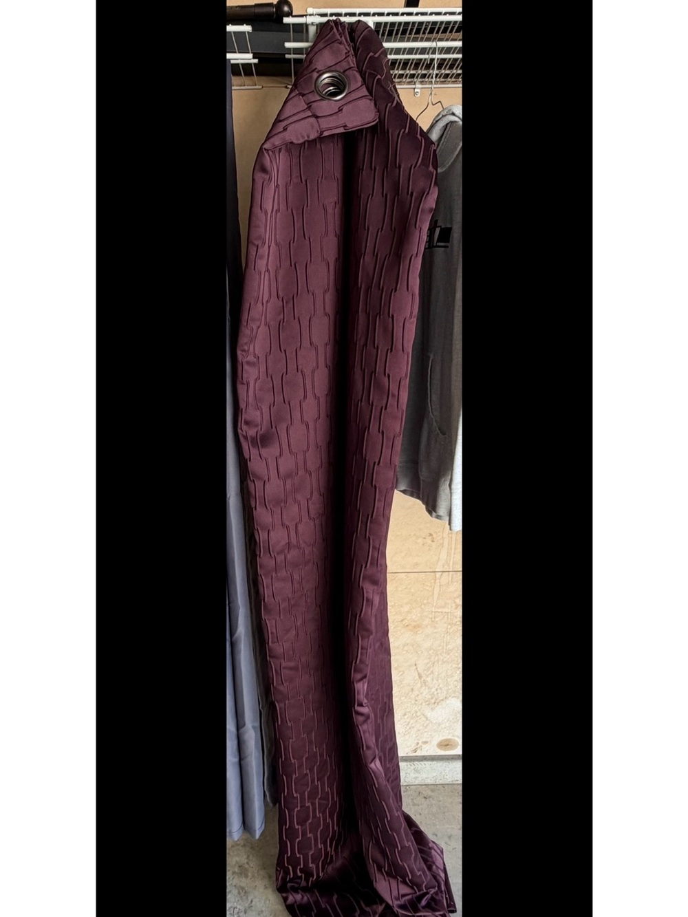 Textured Wine Purple Drapes - 2 Panels